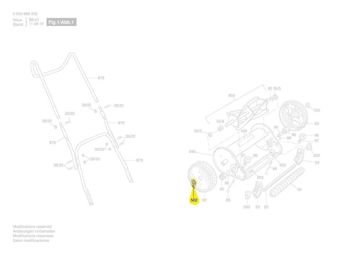 Anneau de retenue pour tondeuse à gazon AHM 38 C BOSCH